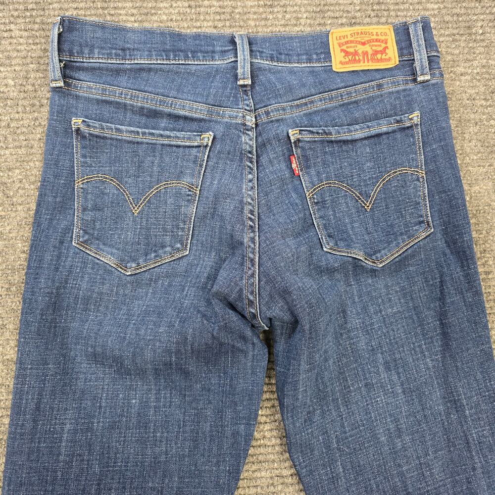 Levi's 314 Shaping Straight Jeans Womens 27x30 Blue Stretch Mid Rise - Picture 5 of 9